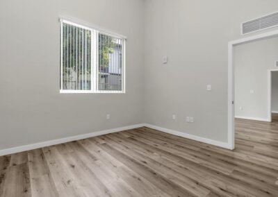 Old Dixie Apartment Bedroom with view to living area